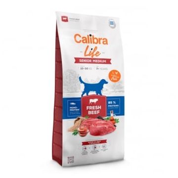 CALIBRA Life Senior Medium, M, Vită, hrană uscată monoproteică câini senior, 12kg