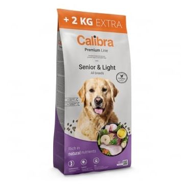 CALIBRA Premium Line Senior & Light, XS-XL, Pui, hrană uscată câini senior, obezitate, pachet economic, 14kg