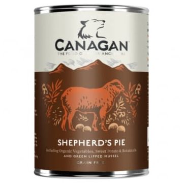 CANAGAN Shepherds Pie, XS-XL, Miel, conservă hrană umedă fără cereale câini junior & adult, (în supă), 400g