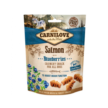 CARNILOVE Crunchy snacks Recompense pentru caine, cu somon si afine 200 g