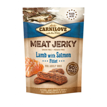CARNILOVE Jerky Lamb with Salmon fillet 100g Recompense caini, cu miel si somon
