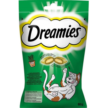 DREAMIES 60 g Recompense pentru pisici, cu iarba matei