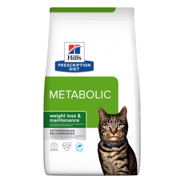 HILL'S Prescription Diet Metabolic, Ton, dietă veterinară, hrană uscată pisici, managementul greutății, 8kg