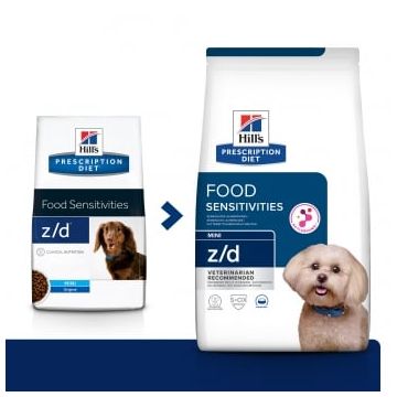 HILL'S Prescription Diet z/d Food Sensitivities Mini, dietă veterinară câini, hrană uscată, piele & blana, sistem digestiv, 1kg