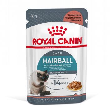 Hrană Umedă Pisici, ROYAL CANIN Feline Care Nutrition Hairball Care, 85g, In Sos