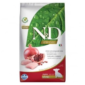 N&D Prime Puppy Mini, XS-S, Pui și Rodie, hrană uscată fără cereale câini junior, 800g