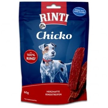 RINTI Chicko, XS-XL, Vită, punguță recompense fără cereale câini, deshidratat, 60g