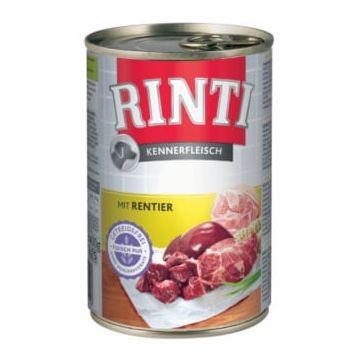 RINTI, XS-XL, Ren, conservă hrană umedă fără cereale câini, (în suc propriu), 800g