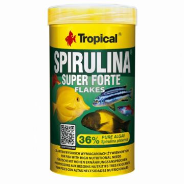 SPIRULINA FORTE Tropical Fish Flakes, 36% 250ml 50g de firma originala