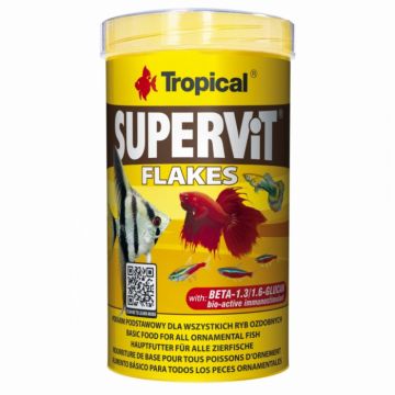 SUPERVIT, Tropical Fish Flakes,1000ml, 200g de firma originala
