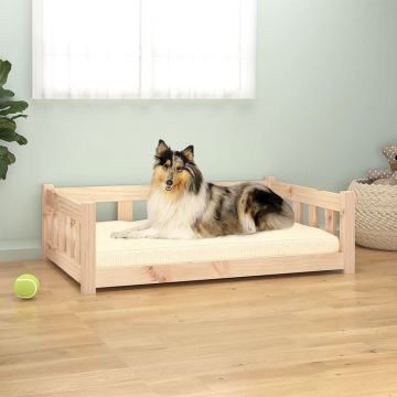 vidaXL Pat pentru câini, 95,5x65,5x28 cm, lemn masiv de pin