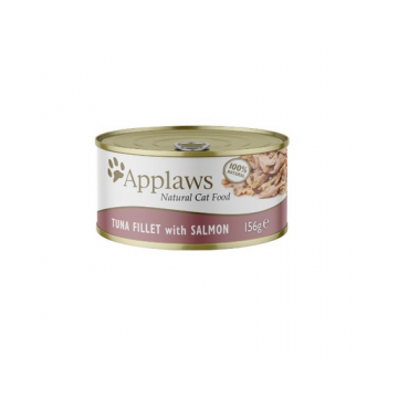 APPLAWS Cat conserve pentru pisici, ton cu somon in sos 24x156 g