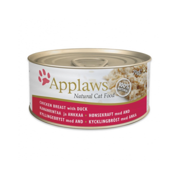 APPLAWS Cat Hrana umeda pentru pisica, cu pui si rata 24x70 g