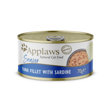 APPLAWS Cat Senior Hrana umeda pisici in varsta, cu ton si sardine 24x70 g