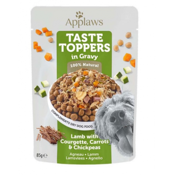 APPLAWS Dog Taste Toppers In Gravy Lamb with Carrots & Chickpeas 12 x 85 g Plicuri hrana caine, cu miel, morcov si naut