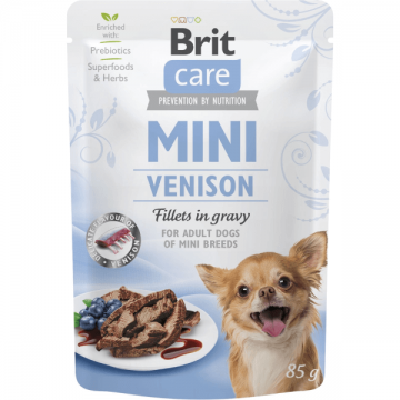 Hrana umeda pentru caini Brit Care Mini Dog File de vanat in sos 85g