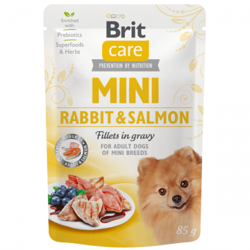 Hrana umeda pentru caini Brit Care Mini Iepure&Somon File in sos 85g ieftina