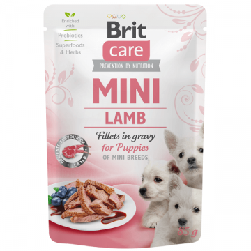 Hrana umeda pentru caini Brit Care Mini Puppy Miel File in sos 85g ieftina