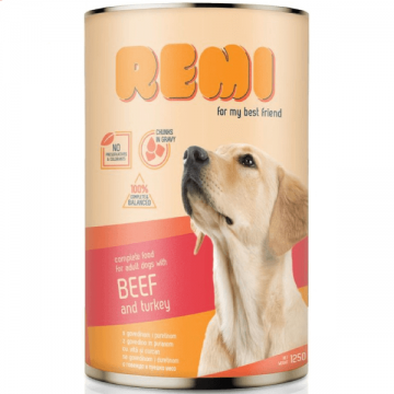 Hrana umeda pentru caini Remi Dog Vita&Curcan 1250g