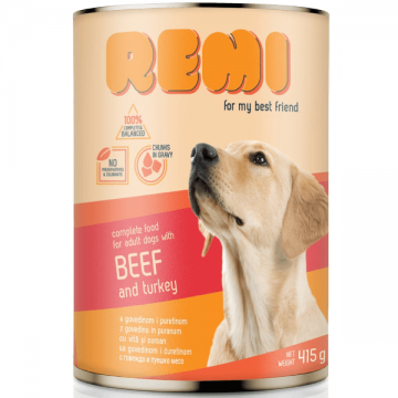 Hrana umeda pentru caini Remi Dog Vita&Curcan 415g ieftina