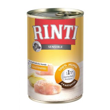 Hrana umeda pentru caini Rinti Sensible Pui si cartof 400 g