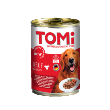 Hrana umeda pentru caini Tomi cu vita 400g