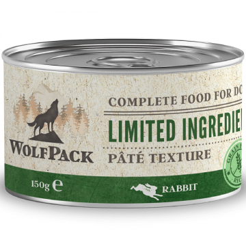 Hrana umeda pentru caini Wolfpack LTD Adult Iepure 150g ieftina