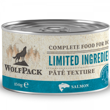 Hrana umeda pentru caini Wolfpack LTD Adult Somon 150g