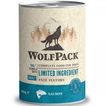 Hrana umeda pentru caini Wolfpack LTD Adult Somon 400g