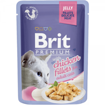 Hrana umeda pentru pisici Brit Premium cu carne de pui file in aspic 85g ieftina