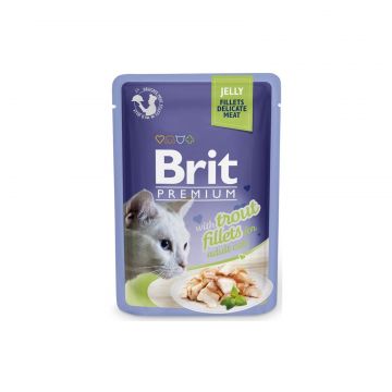 Hrana umeda pentru pisici Brit Premium cu file de pastrav in aspic 85g
