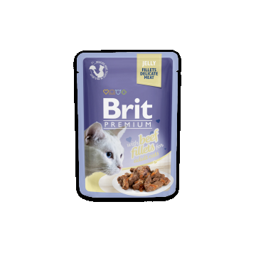 Hrana umeda pentru pisici Brit Premium cu muschi de vita in aspic 85g ieftina