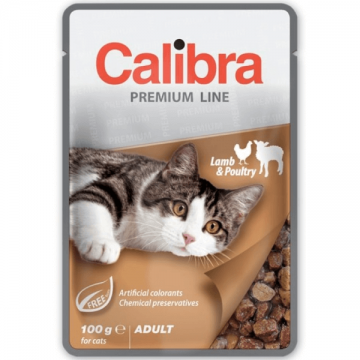 Hrana umeda pentru pisici Calibra Miel si pasare in sos 100g ieftina