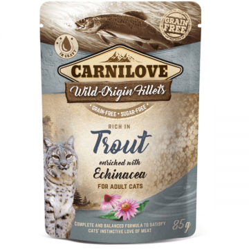 Hrana umeda pentru pisici Carnilove Cat Pastrav&Echinaceea 85g