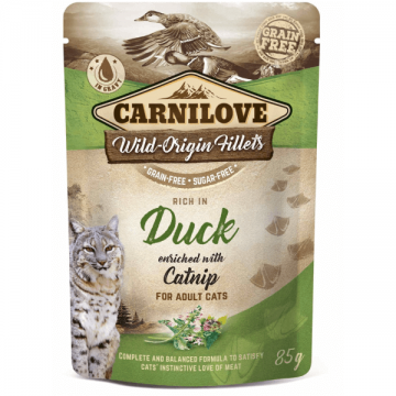 Hrana umeda pentru pisici Carnilove Cat Rata&Catnip 85g ieftina