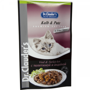 Hrana umeda pentru pisici Dr. Clauder's Vitel&Curcan 100g
