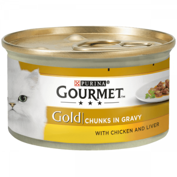 Hrana umeda pentru pisici Gourmet Gold Pui&Ficat 85g
