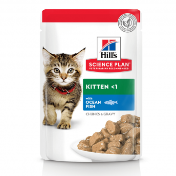 Hrana umeda pentru pisici Hill's Kitten cu peste oceanic 85 g