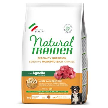 Hrana Uscata Caini, Natural Trainer, Sensitive No Gluten Medium-Maxi Adult, Miel, 3 kg