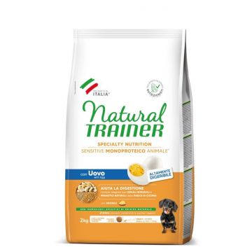 Hrana Uscata Caini, Natural Trainer, Sensitive No Gluten Mini & Toy Adult, Oua, 2 kg