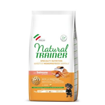 Hrana Uscata Caini, Natural Trainer, Sensitive No Gluten Mini & Toy Adult, Somon, 7 kg