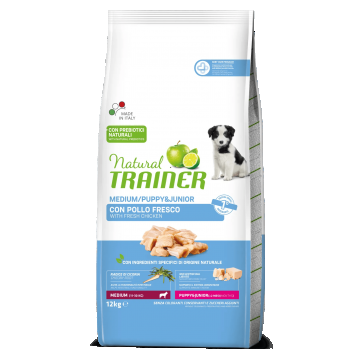 Natural Trainer, Maxi Dog Puppy & Junior cu Pui, 12 kg