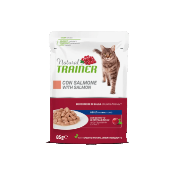 Natural Trainer, Pisica Adulta cu Bucati de Somon in Sos, 85 g ieftina