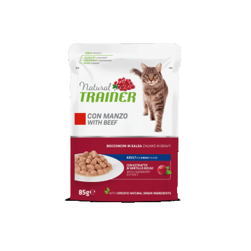 Natural Trainer, Pisica Adulta cu Bucati de Vita in Sos, 85 g ieftina