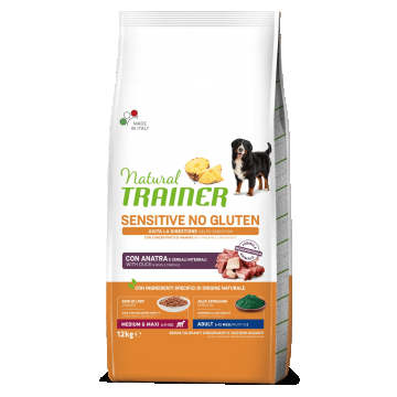 Natural Trainer, Sensitive No Gluten Medium Maxi Adult, Rata, 12 kg