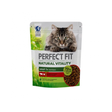 PERFECT FIT Natural Vitality 1+ hrana uscata pentru pisici adulte, cu carne de vita si pui 6x650 g