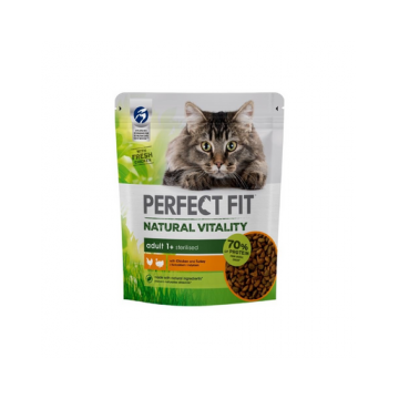PERFECT FIT Natural Vitality 1+ Hrana uscata pisici, cu pui si curcan 6x650 g