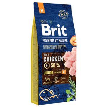 Hrana Uscata Caini BRIT PREMIUM by Nature Junior Talie Medie 15kg