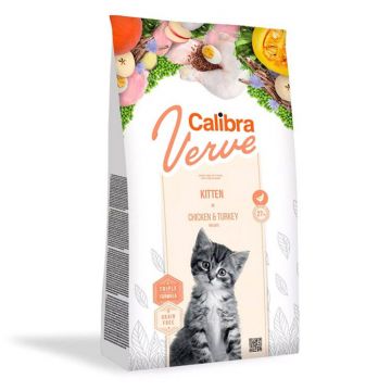 Hrana Uscata Pisici CALIBRA Verve Grain Free Kitten Pui si Curcan 3,5kg