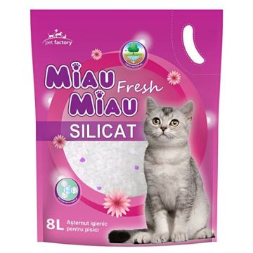 Nisip Pisici MIAU MIAU Fresh Silicat 8L
